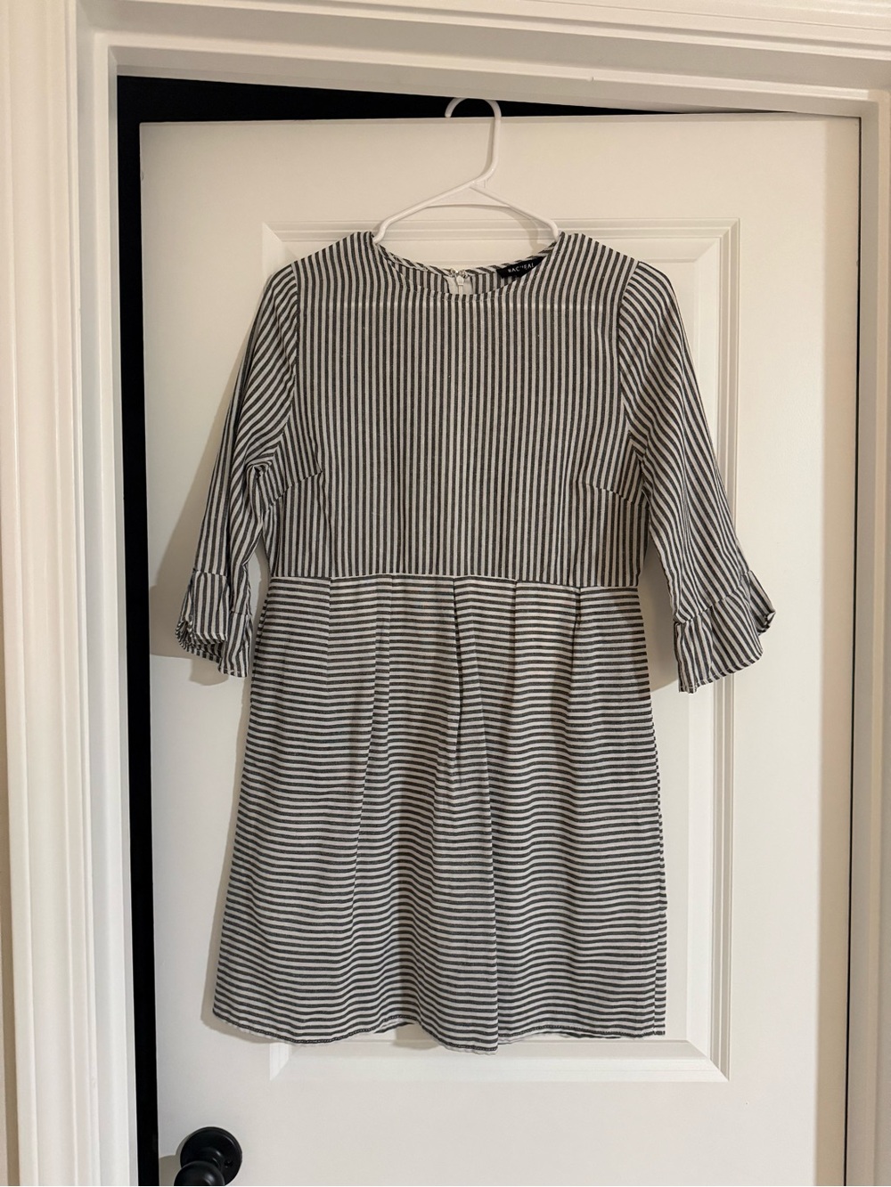 Rachel Blue & White Striped Mini Dress